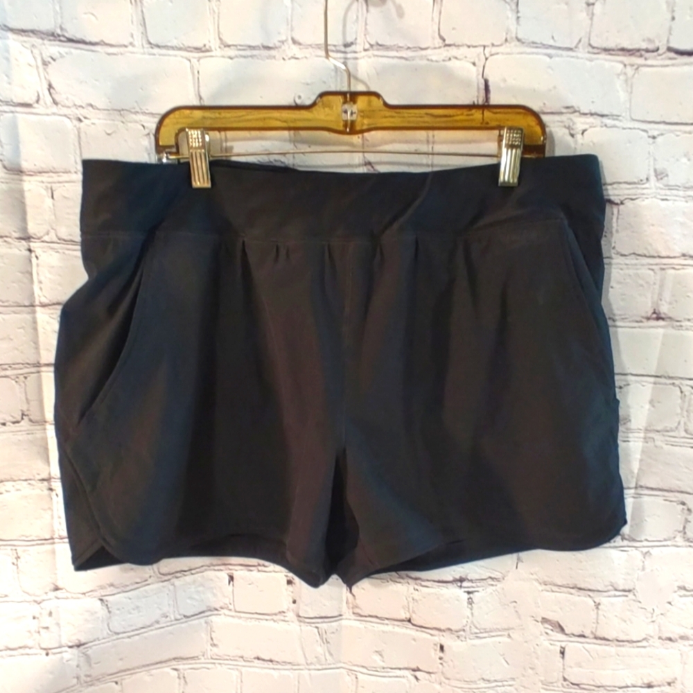 Lands' End Womens Quick Dry Swim Shorts with Panty Liner Black 18